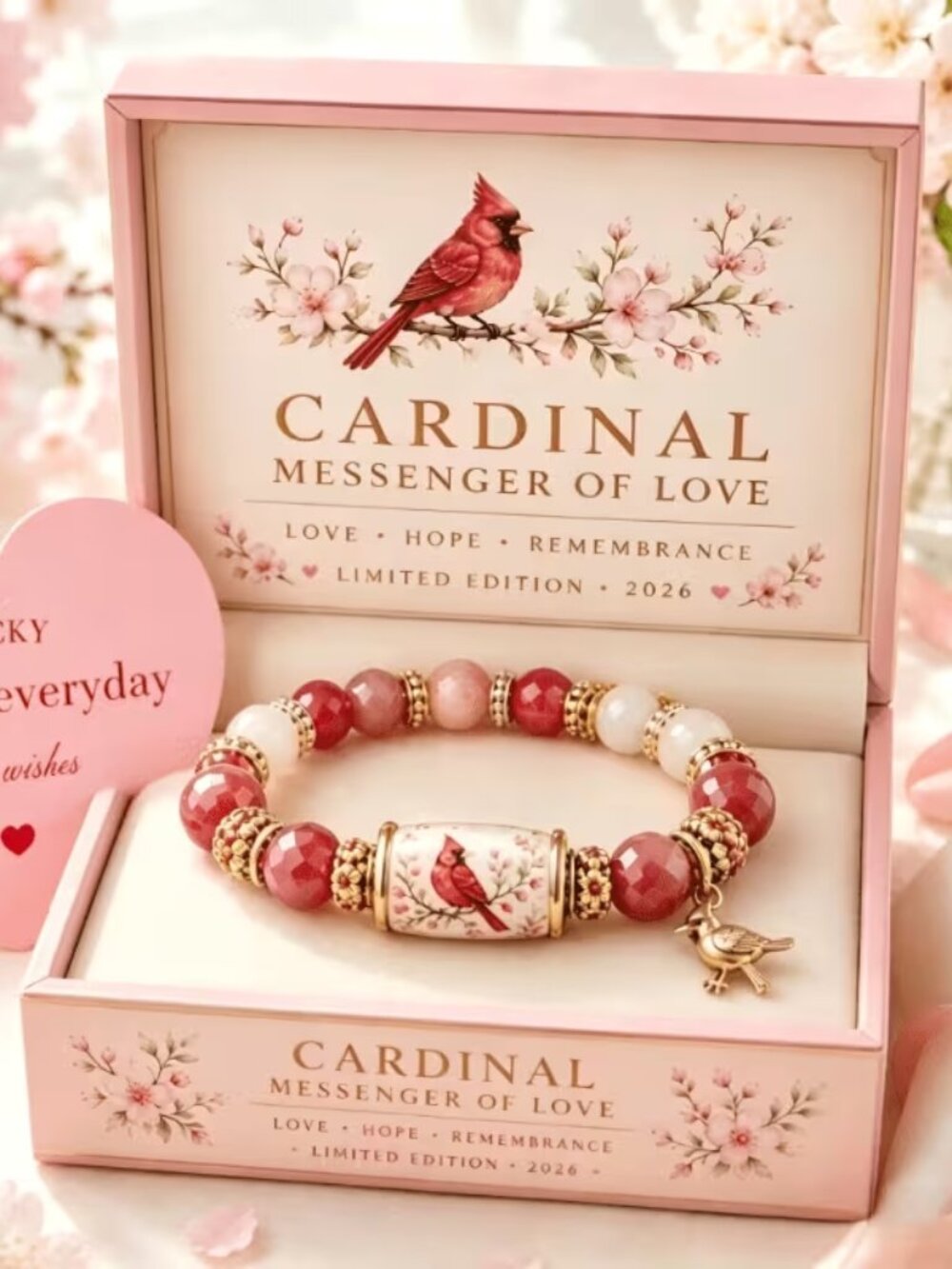 Cardinal Stretch Bracelet with Gift Box - New